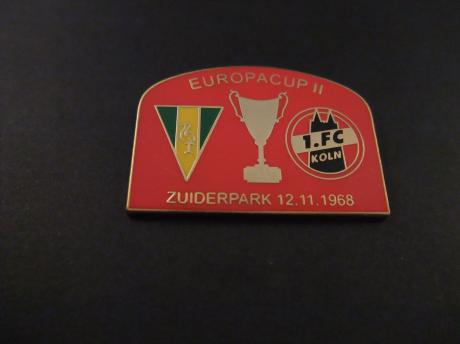 ADO Den Haag Europacup II voetbal ,1. FC Köln Zuiderpark 12-11-1968